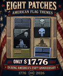 Patch Collection Eight American Flag Designs Camo Themes