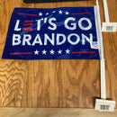 Let's Go Brandon Vintage Blue 12"x18" Car Flag ROUGH TEX® Knit Double Sideds