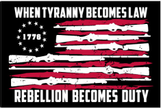 When Tyranny Becomes Law Rebellion Becomes Duty 12"x18" Double Sided Flag ROUGH TEX® 100D with Grommets