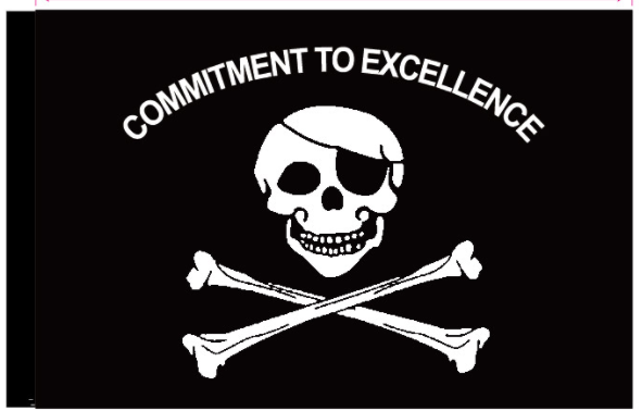 Commitment to Excellence Pirate Patch 12"x18" Flag ROUGH TEX® 100D With Grommets