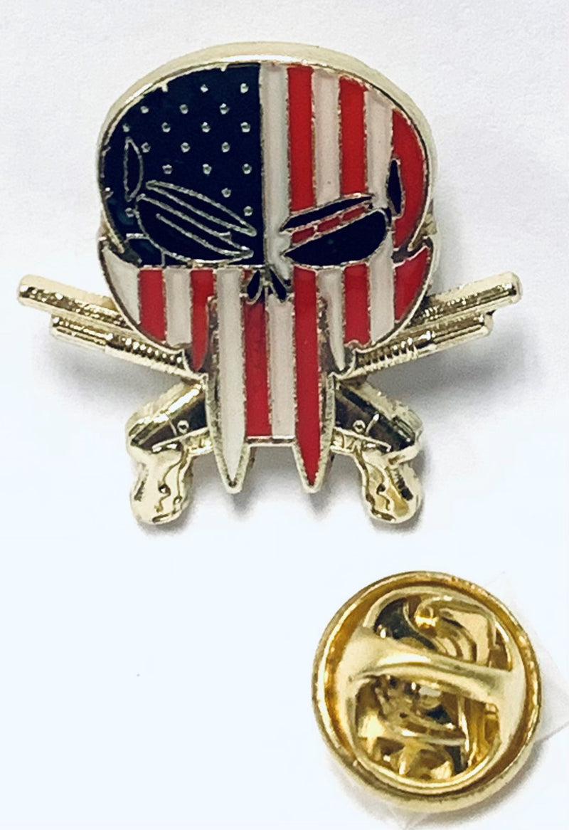 USA Skull Lapel Pin