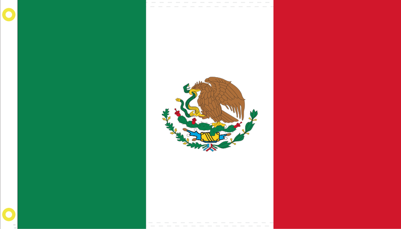 Mexico 3'X5' Embroidered Flag ROUGH TEX® 300D Nylon
