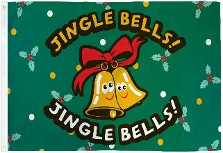 Jingle Bells Christmas 3'X5' Flag ROUGH TEX® 68D