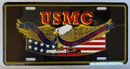 USMC Death Before Dishonor Embossed License Plate Aluminum