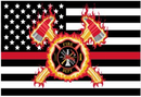 US Fire Department Thin Red Line 3'x5' Flag ROUGH TEX® 100D