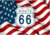 USA Route 66 12"x18" Stick Flag ROUGH TEX® 100D 30" Wooden Stick