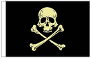 Pirate Skull N Bones 12"x18" Stick Flag ROUGH TEX® 100D 30" Wooden Stick