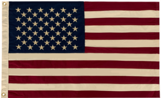 USA Vintage 12"x18" Embroidered Flag ROUGH TEX® Cotton