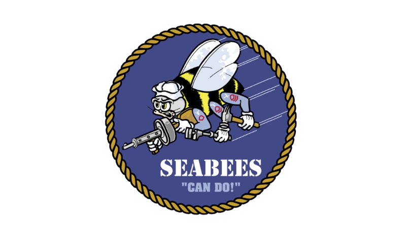 Seabees Large Logo 3'X5' Double Sided Flag ROUGH TEX® 68D