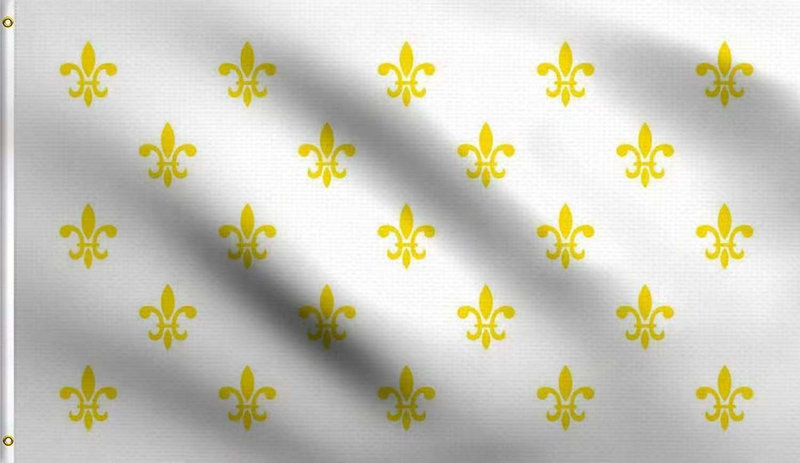 French Fleur De Lis 3'x5' Embroidered Flag ROUGH TEX® Cotton