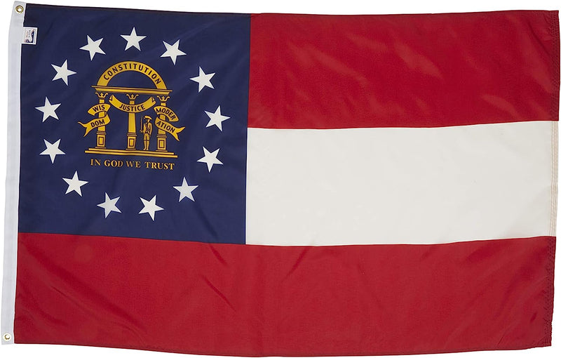 Government Specification Georgia 5'X9.5' Cotton Burial Flag 100% Canvas State Banner