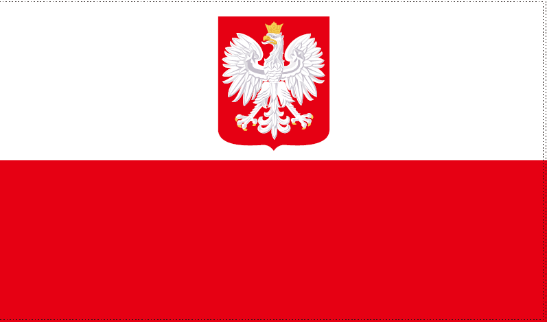Old Poland 2'x3' Stick Flag ROUGH TEX® 100D 48" Wooden Stick