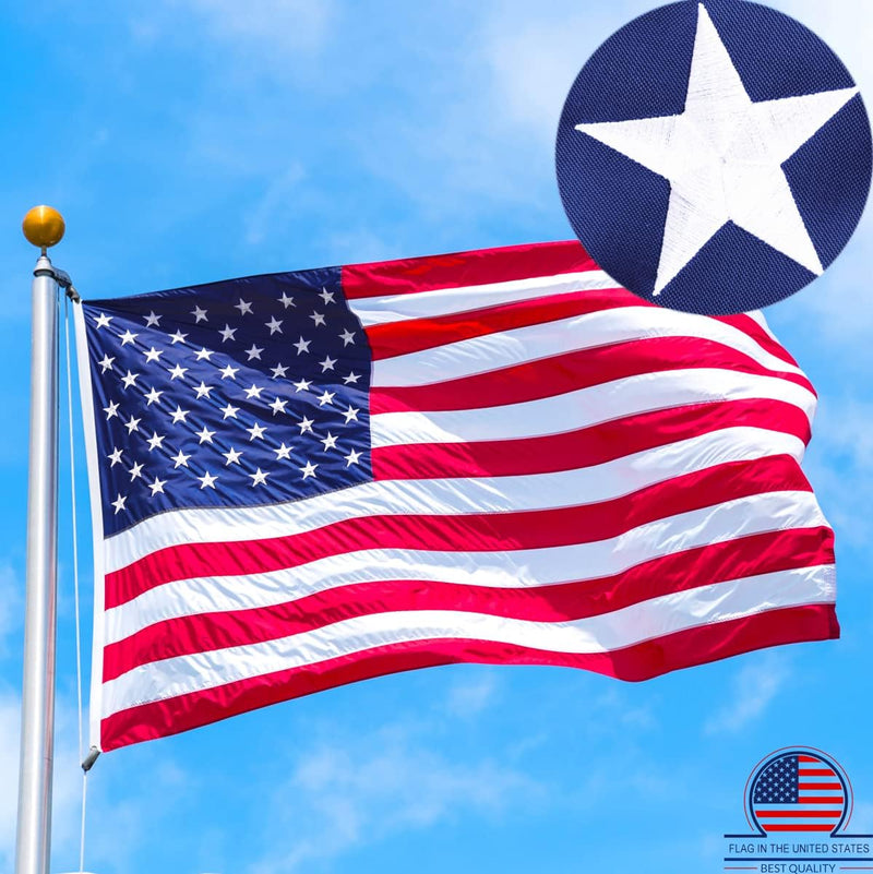 American Flag 2'x3' 150D Nylon USA Embroidered Stars Sewn Stripes Brass Grommets Flags