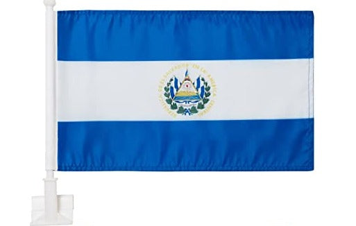 El Salvador 12"x18" Car Flag Flag ROUGH TEX® 68D Single Sided