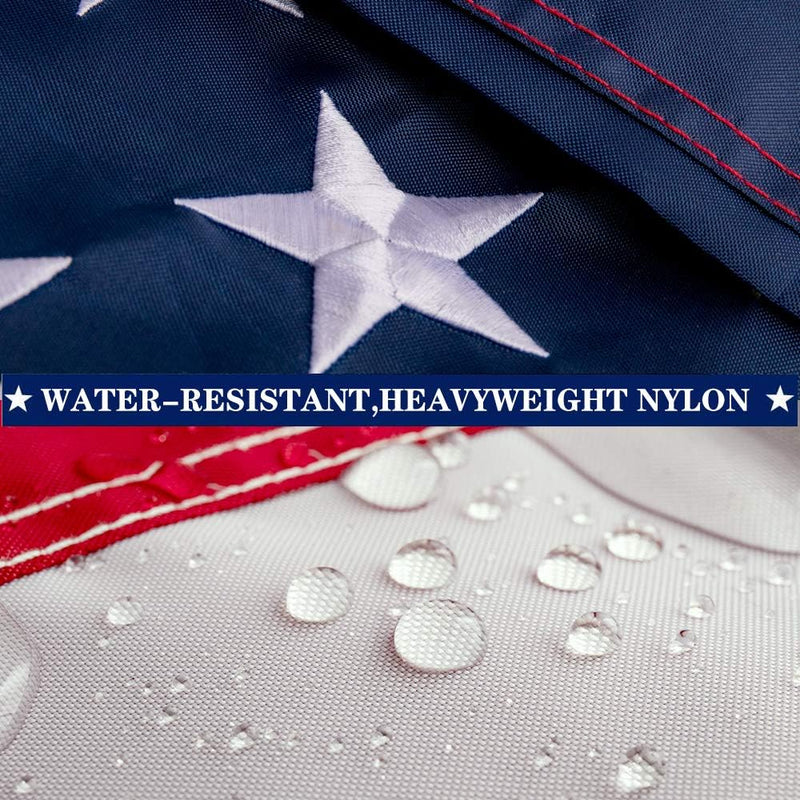 American Flag 3x5 Feet 600D 2 Ply Poly Heavy Duty USA Embroidered Stars Sewn Stripes