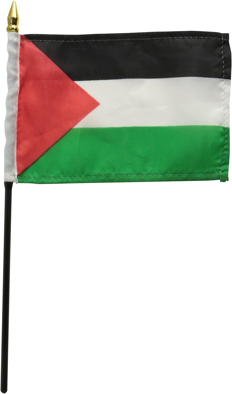 Palestine 4"x6" Inches 68D Nylon Sewn Edge Desk Stick Palestinian flags National Flag