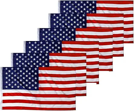 Twelve Pack (12) American Printed USA Flags 3x5 Feet Outdoor Poly Nylon Blend Brass Grommets Black Friday Sale