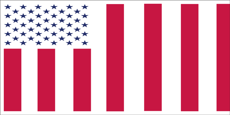 US Civil Peace Bumper Sticker American Civilian 13 Stripes 50 USA Stars Made in U.S.A.