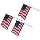 Twelve Pack of USA Classroom American Flags 24"×36" mounted on 48" Staffs & Steel Brackets