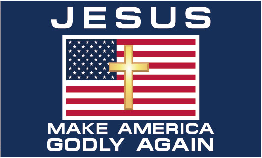 Jesus USA Make America Godly Again 3'X5' Flag ROUGH TEX® 100D