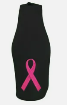 Pink Ribbon Black Bottle Jacket Drink Koozie Rough Tex®