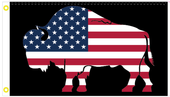 USA Bison 3'X5' Flag ROUGH TEX® 100D