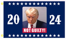 Trump 2024 Not Guilty Mugshot Blue 3'X5' Flag ROUGH TEX® 100D