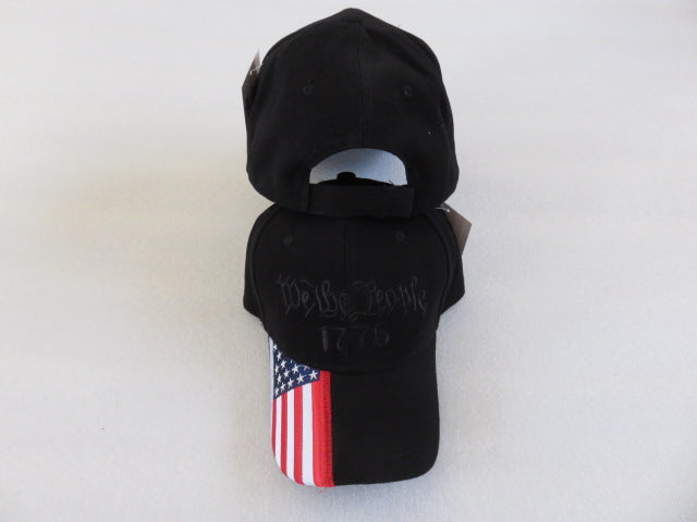 We The People 1776 USA Black Embroidered Cap