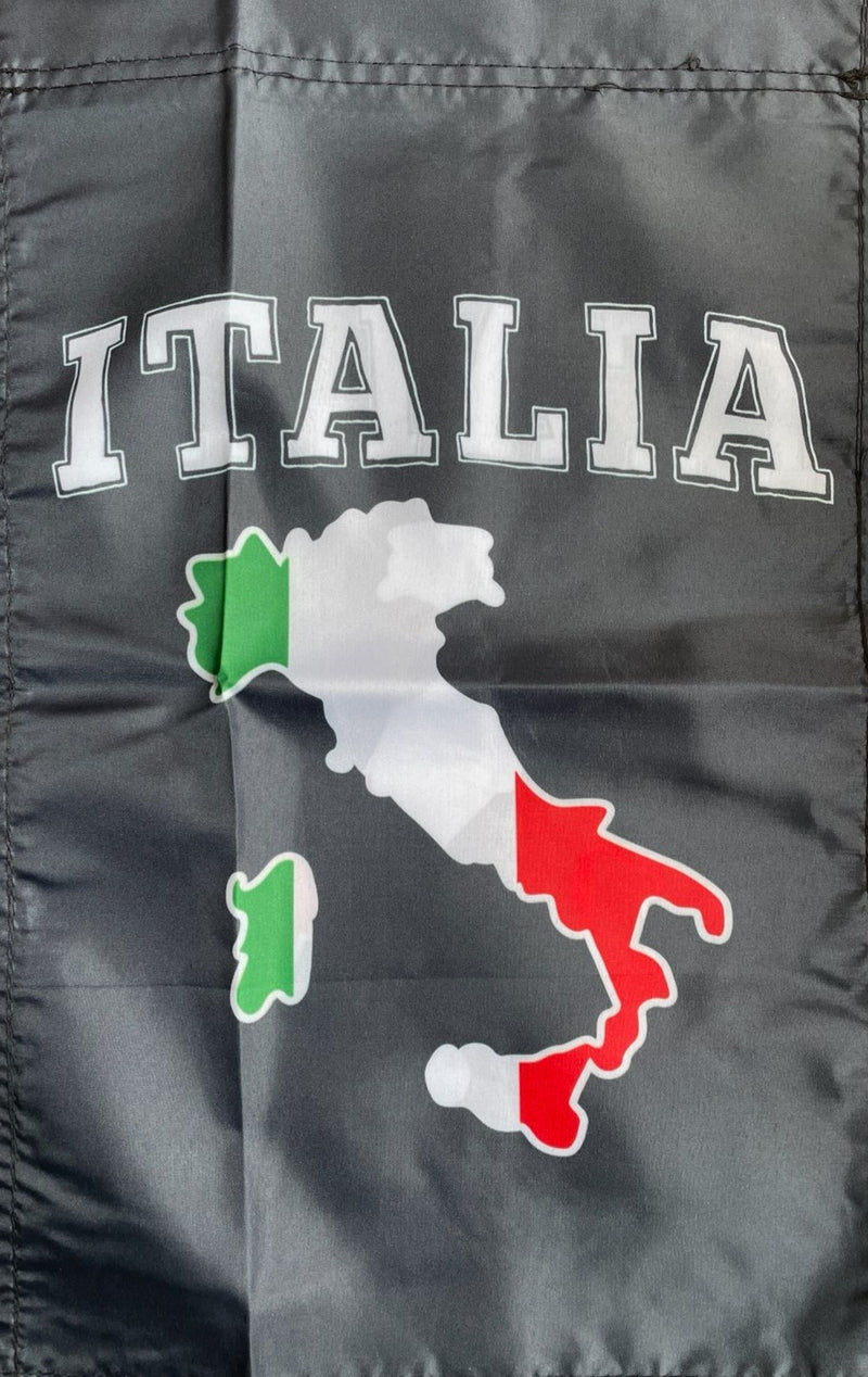 Italia Map Black Garden Flag 12x18 Inches Italy