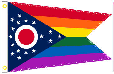 Ohio Pride Rainbow LGBT 2'x3' Flag ROUGH TEX® 100D