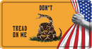 Gadsden Don't Tread On Me Reveal USA Embossed License Plate American History Auto Tag