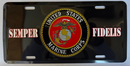 United States Marine Corps Semper Fidelis Embossed License Plate Aluminum