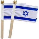 Israel 12"x18" Stick Flags Rough Tex® 100D Israeli 30" Wooden Stick
