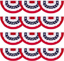 American Flag USA Bunting Fans 1.5x3 Feet Embroidered Stars Sewn Stripes 100% Cotton