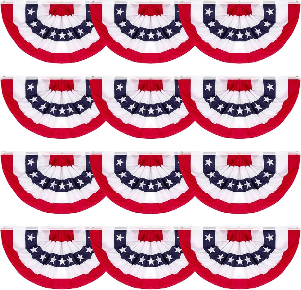 American Flag USA Bunting Fans 2x4 Feet Embroidered Nylon