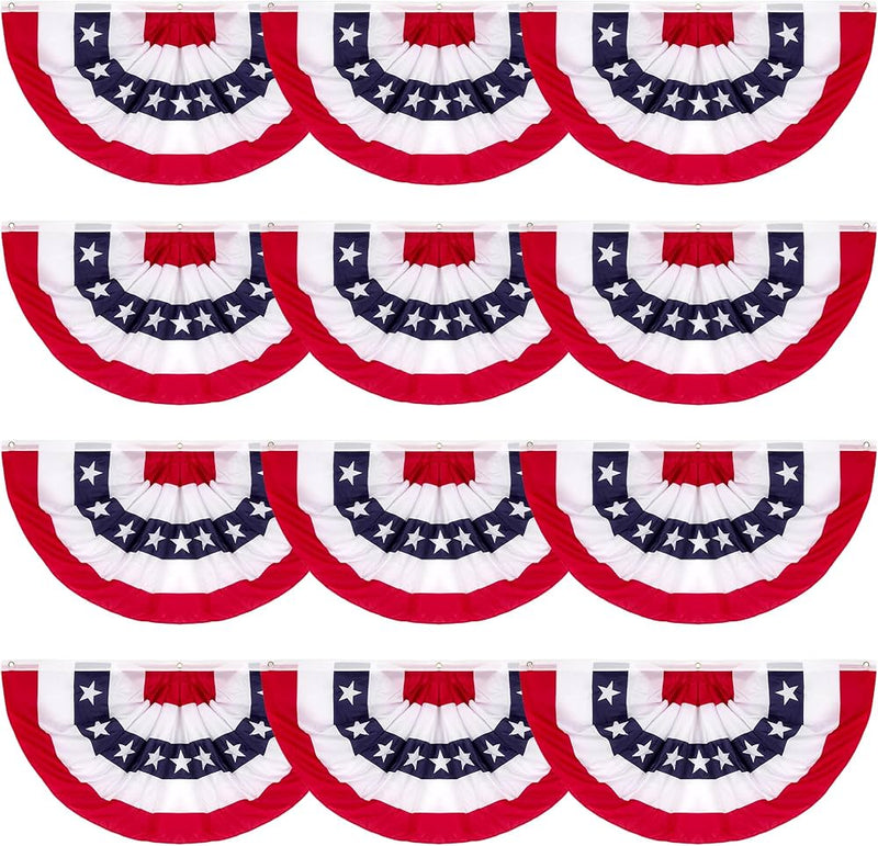 American Flag USA Bunting Fans 1.5x3 Feet Embroidered Nylon