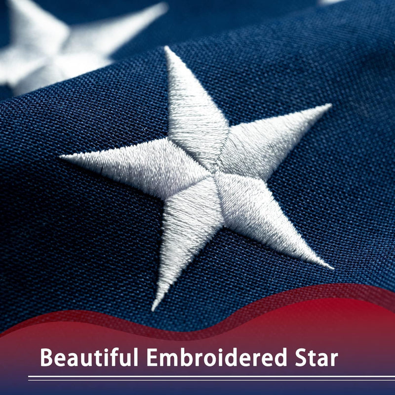 American Flag 3x5 Feet 600D 2 Ply Poly Heavy Duty USA Embroidered Stars Sewn Stripes