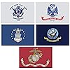 American US Armed Forces Five Flags Set 3x5 Feet
