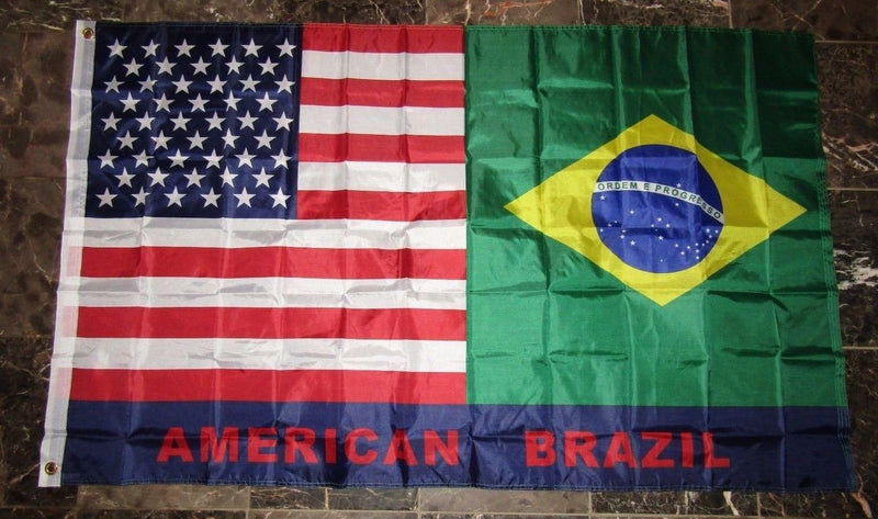 American USA Brazil Friendship 3'X5' Flag Rough Tex®