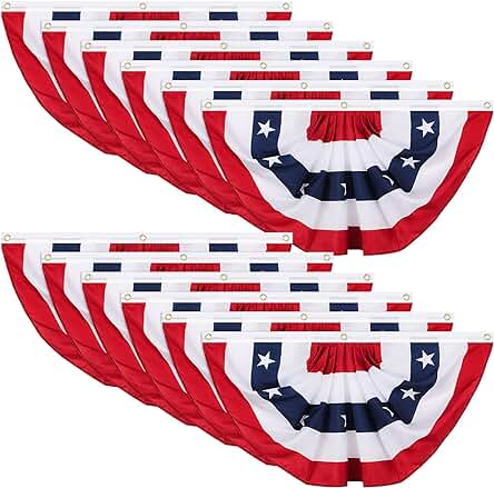 American Flag Fans Twelve Pack USA 1.5x3 2x4 or 3x6 Feet Buntings