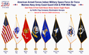 USA Armed Forces Honor Indoor Flag Sets & American POW MIA Complete Kits Oak Poles Brass Ornaments Spears Eagles Gold Fringed Ropes