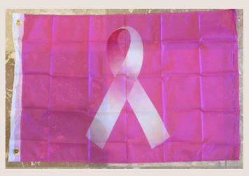 Pink Ribbon Breast Cancer Awareness 3'x5' Flag ROUGH TEX® Super Polyester