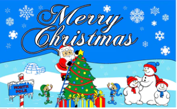 Merry Christmas Santa in Sleigh Reindeer 3'X5' Flag ROUGH TEX® 68D