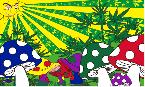Mushroom Cannabis 3'X5' Flag ROUGH TEX® 100D