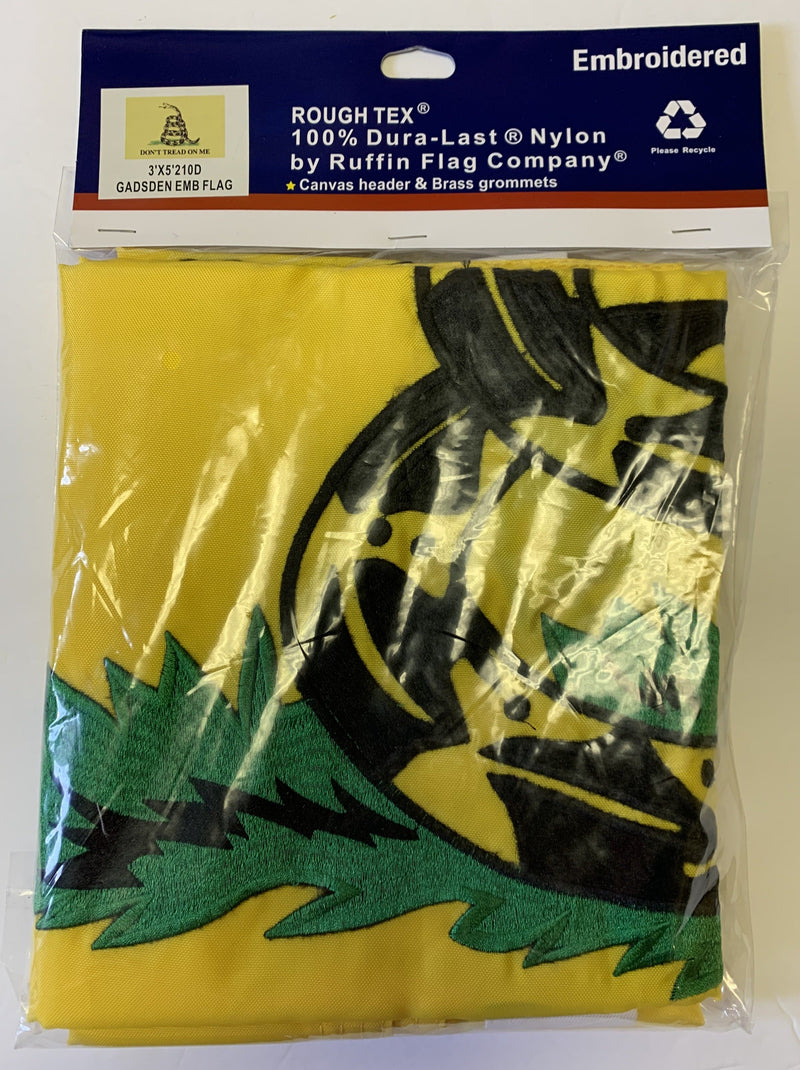 Gadsden Don't Tread On Me 12x18 Inches Flag Rough Tex® 210D Embroidered