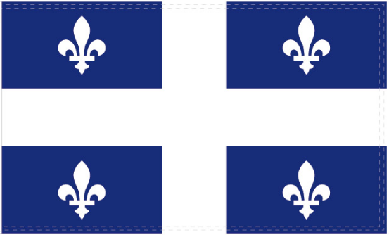 Quebec 12"x18" Stick Flag ROUGH TEX® 100D 30" Wooden Staff