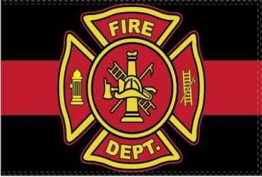 Firefighter Red Line Memorial 3'x5' Flag ROUGH TEX® 100D