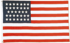 USA 34 Stars Linear 3'x5' Embroidered Flag ROUGH TEX® Cotton
