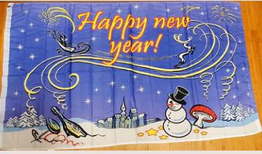 Happy New Year Snowman 3'X5' Flag ROUGH TEX® 100D