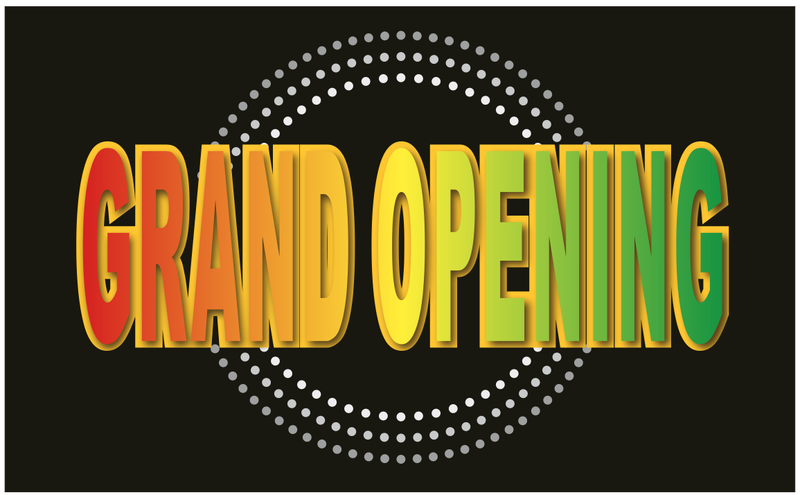 Grand Opening Black 3'X5' Flag ROUGH TEX® 100D